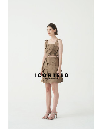 SOIL MINI SKIRT - BROWN