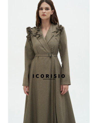 LAIT ET MIEL BLAZER MIDI DRESS - ASH BROWN