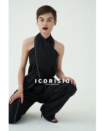 BE STILL HALTER TOP - BLACK