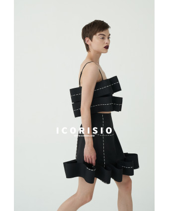 BE STILL MER MINI SKIRT - BLACK