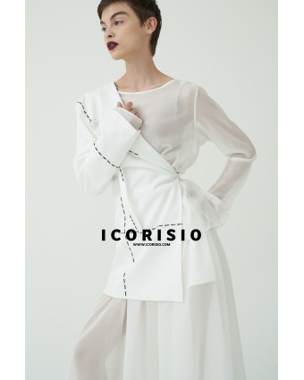 BE STILL HALF BLAZER WHITE FULL SET 02 b