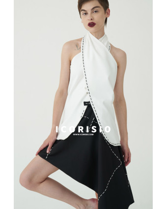 BE STILL HALTER TOP - OFF WHITE