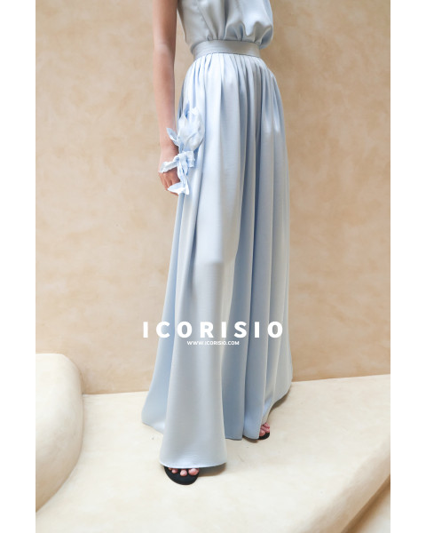 JOIE DE VIVRE SILK PANTS - ICE BLUE