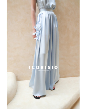 JOIE DE VIVRE SILK PANTS - ICE BLUE