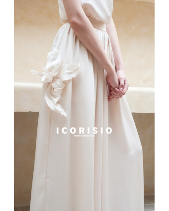 JOIE DE VIVRE SILK PANTS - PORCELAIN