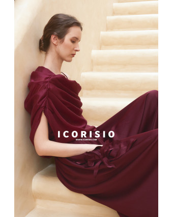 LUEUR ONE SHOULDER TOP - WINE