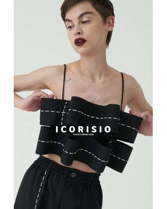 BE STILL MER TOP - BLACK