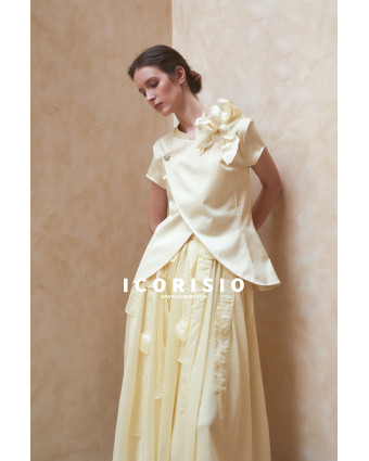 JOIE DE VIVRE QIPAO & SKIRT (SET) - BUTTER